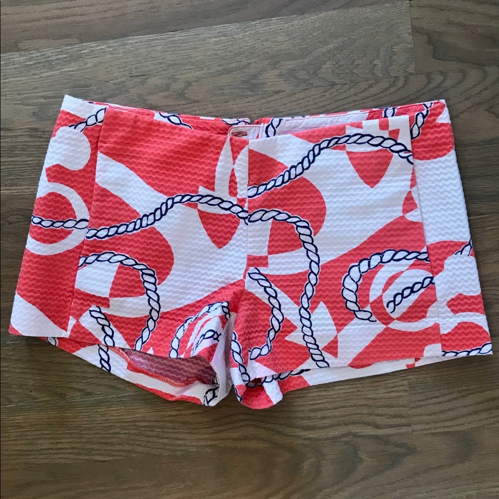 Lilly Pulitzer Orange and Navy Nautical shorts
